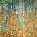 Gustav Klimt Birch Forest painting